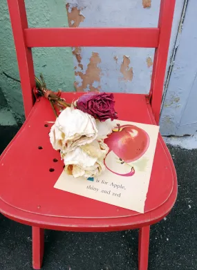 Reserved for Elise Vintage mid century Venesta children's folding chair painted in Fort York Red