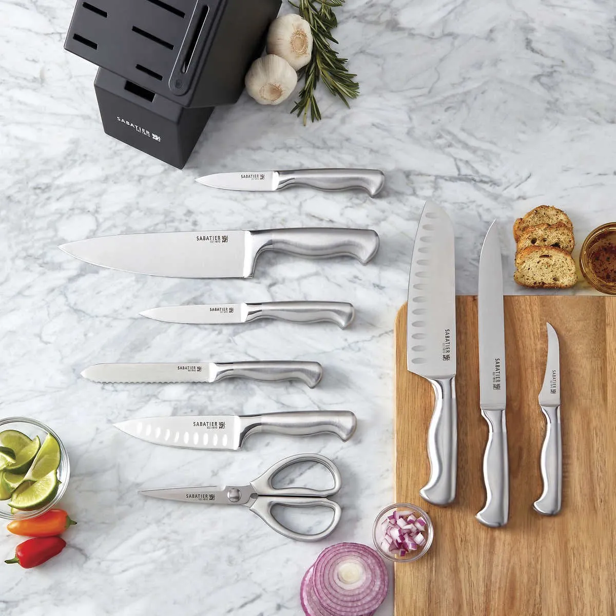 Sabatier 10-Piece Edgekeeper Stainless German Steel Cutlery Set