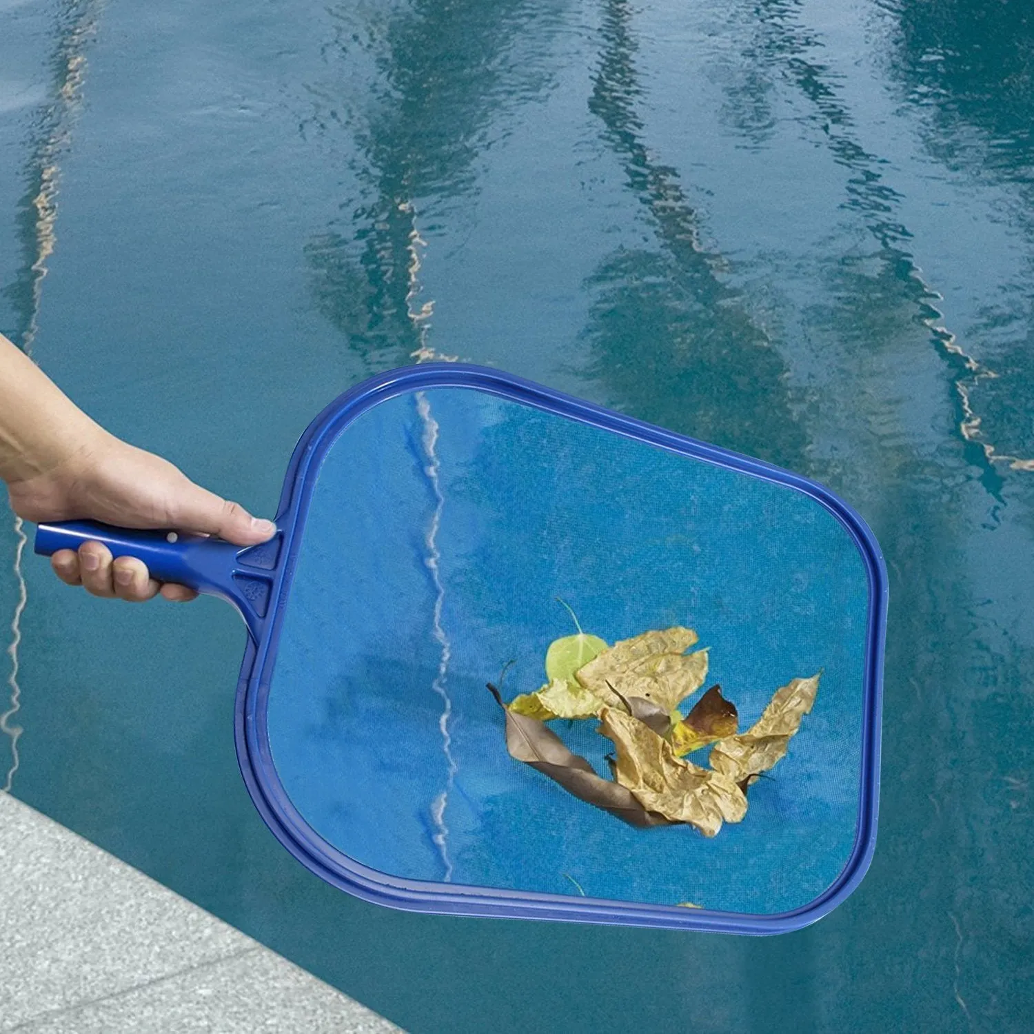 SupplyPro Swimming Pool Skimmer Leaf Net, Nylon Micro-Mesh Skimmer Net Fits Most Standard Pole for Removing Swimming Pool Leaves and Debris (Plastic Frame)