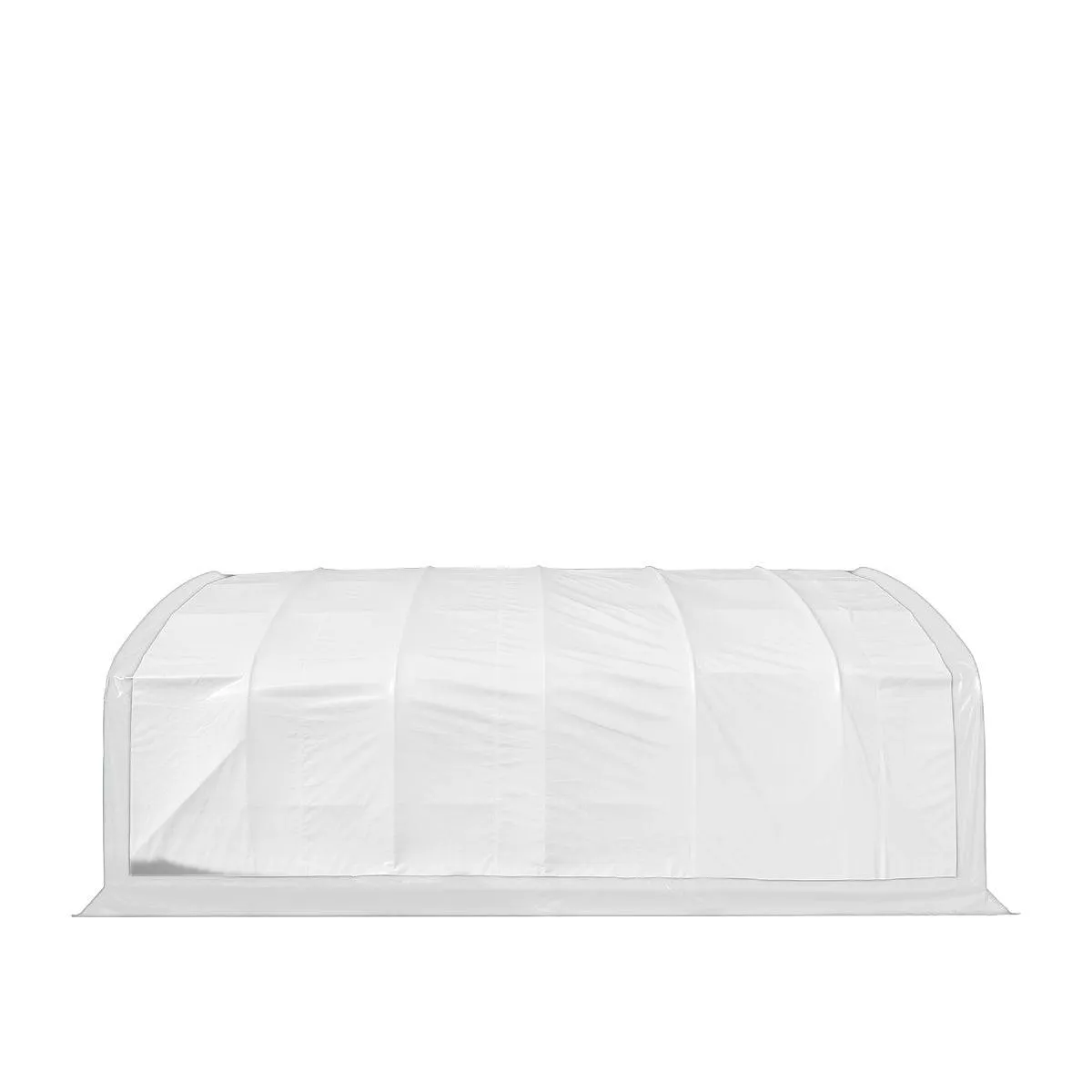 TMG Industrial 20' x 30' Straight Wall Peak Ceiling Storage Shelter with Heavy Duty 11 oz PE Cover & Drive Through Door, TMG-ST2031E