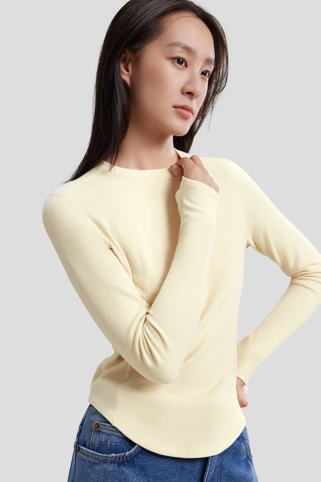 Women's Mid-Warm Short Fleece Long-Sleeve Shirt
