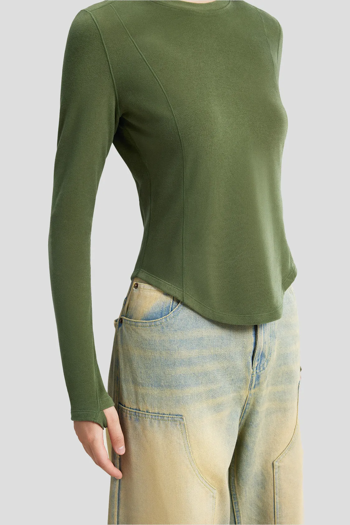 Women's Mid-Warm Short Fleece Long-Sleeve Shirt