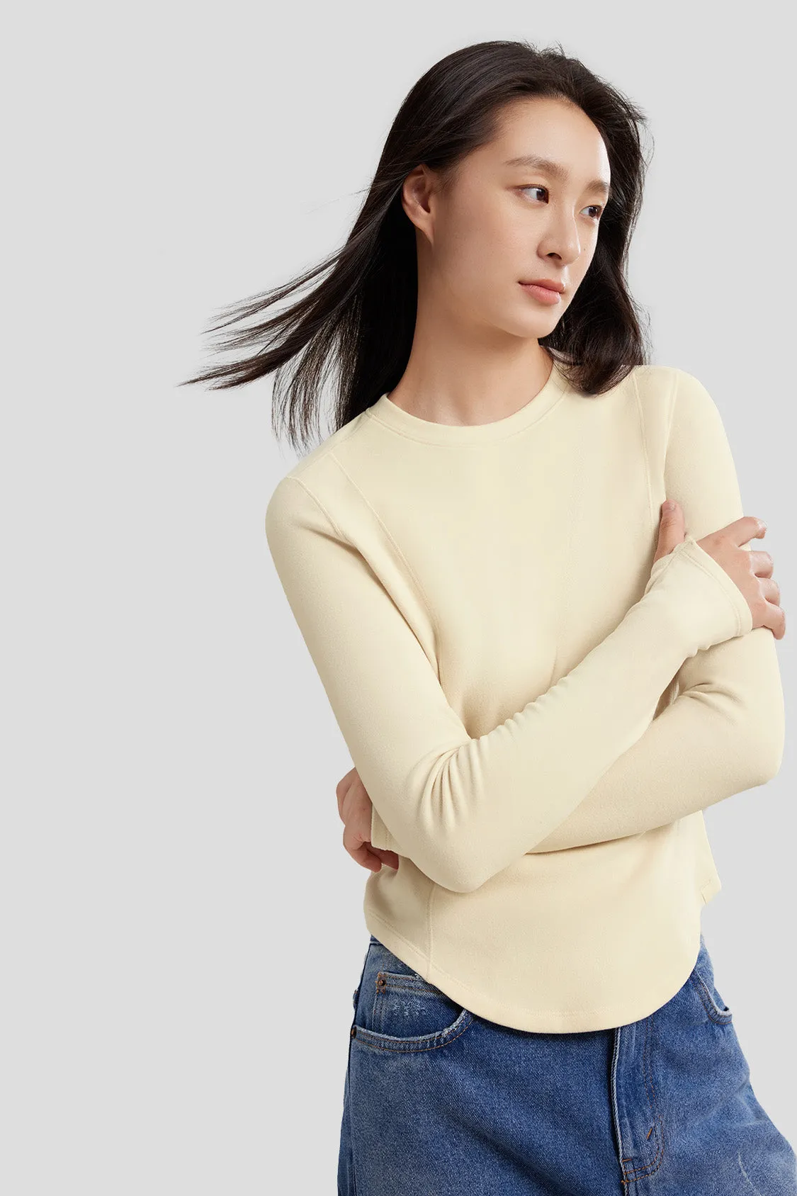 Women's Mid-Warm Short Fleece Long-Sleeve Shirt