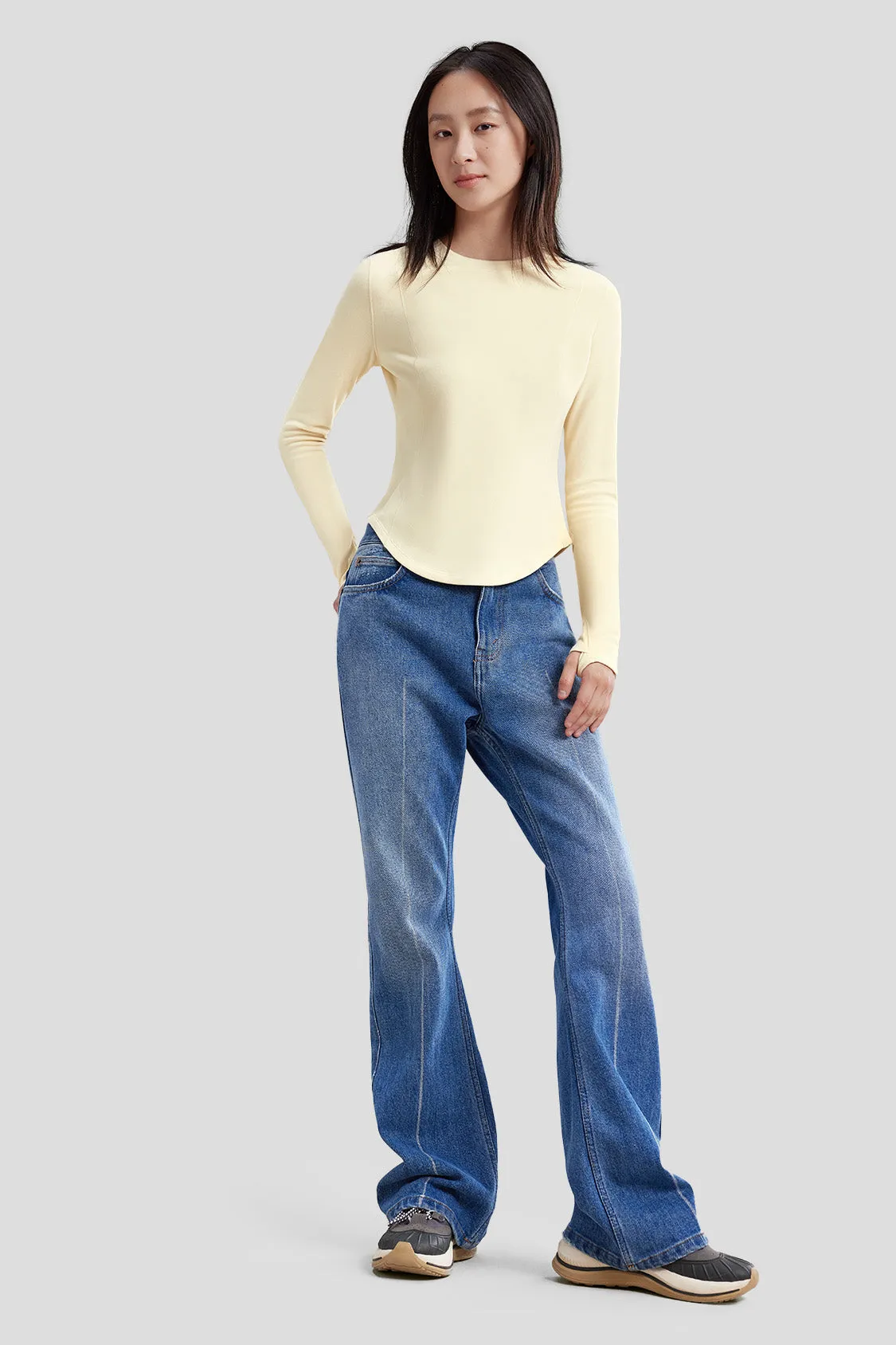 Women's Mid-Warm Short Fleece Long-Sleeve Shirt