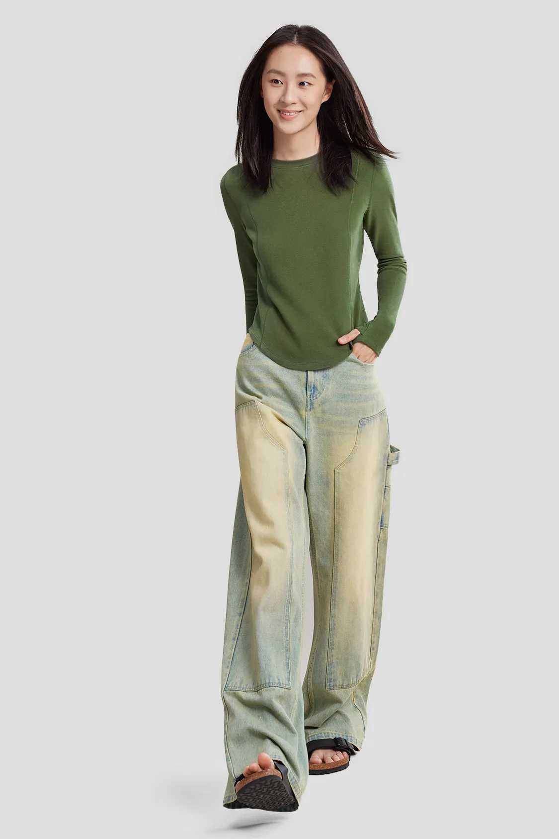 Women's Mid-Warm Short Fleece Long-Sleeve Shirt