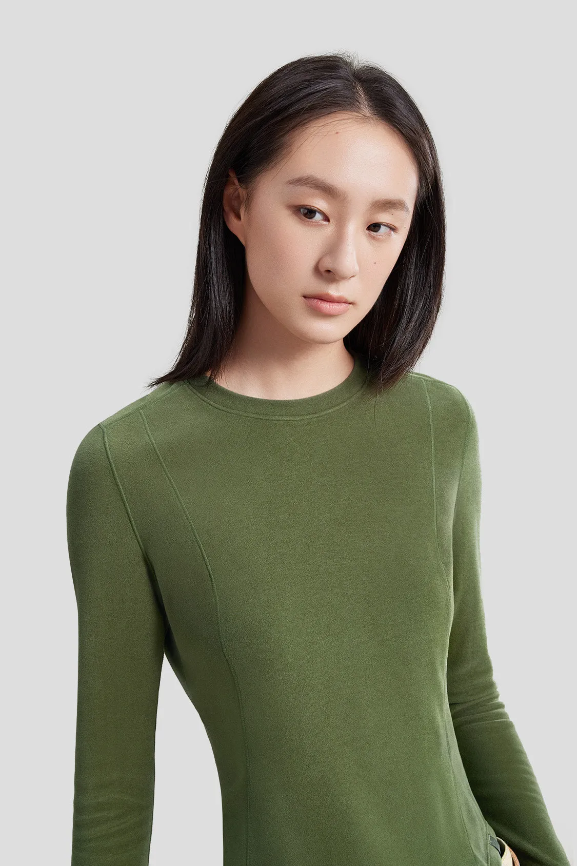 Women's Mid-Warm Short Fleece Long-Sleeve Shirt
