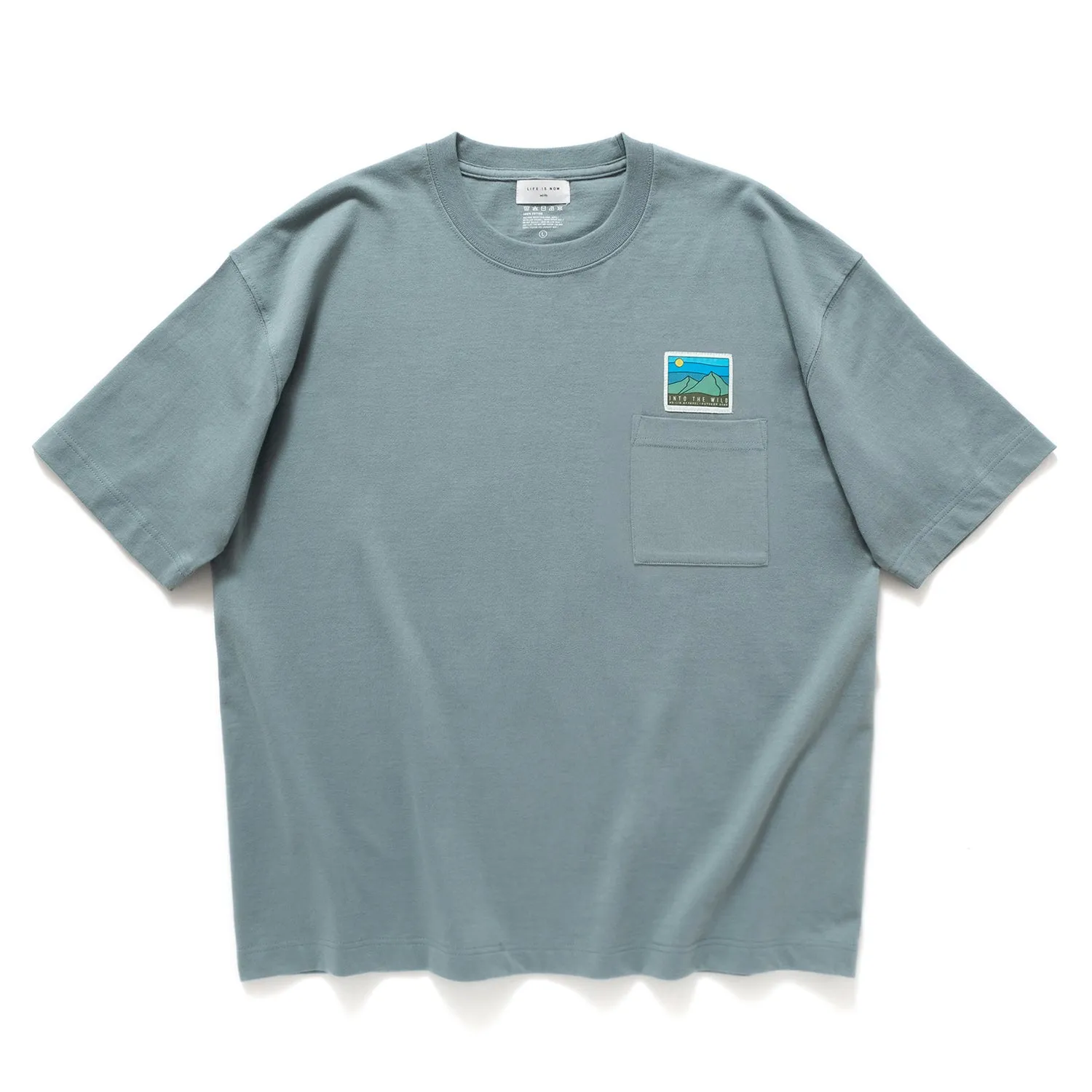 (ZT1028) Tent Graphic Patchwork Pocket Tee